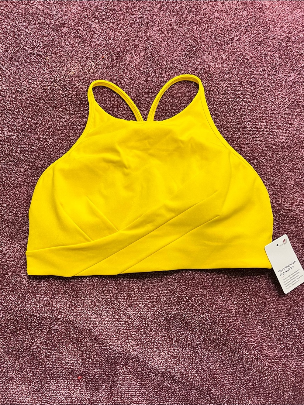 Lululemon High-Neck Yellow Sports Bra Crop Top